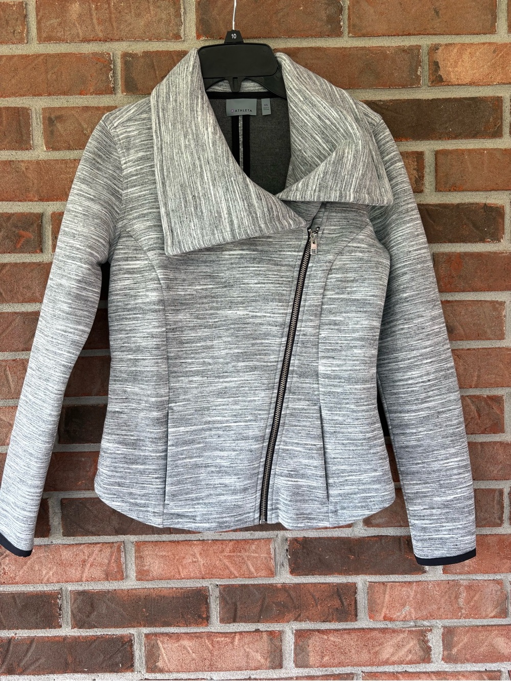 Athleta Gray Marled Zip-Front Women's Jacket